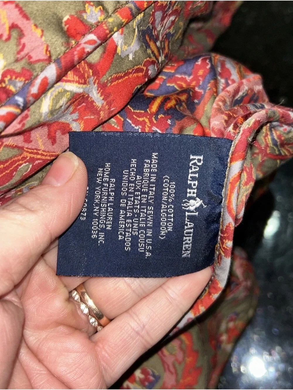 Vtg Ralph Lauren Red GALAHAD Paisley FULL/QUEEN Sateen Comforter